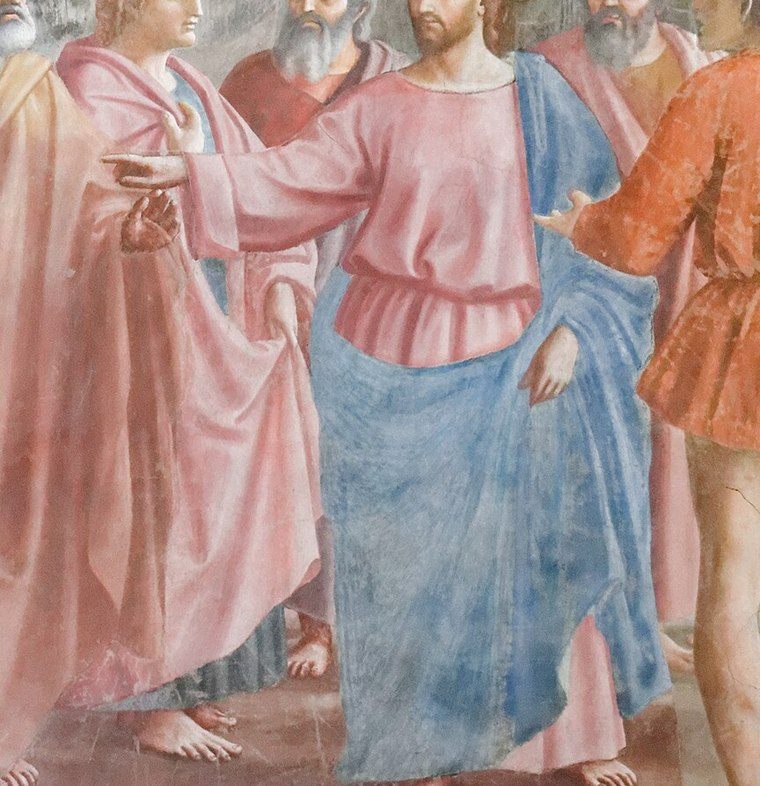 马萨乔《纳税银》局部：人物首次拥有统一光源下的真实体积